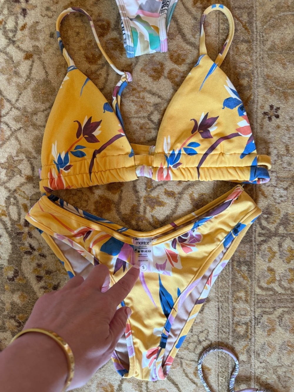 Montce Yellow Floral Triangle Bikini